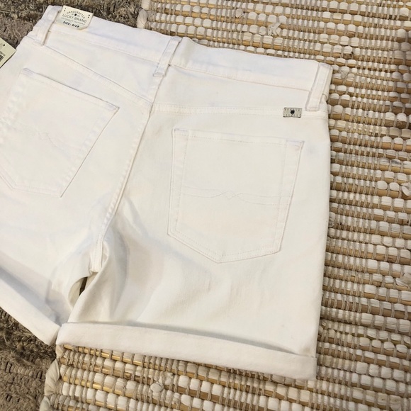 Lucky Brand White Roll Up High Rise Denim Shorts - Picture 8 of 8